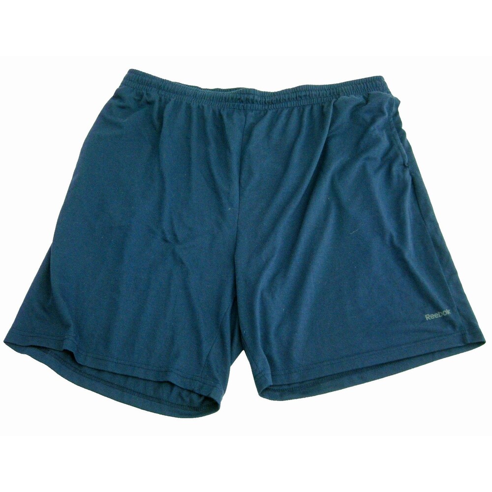 Reebok Athletic Shorts Mens 2XL Blue 2 Pockets Drawstring Gym Fitness Sports